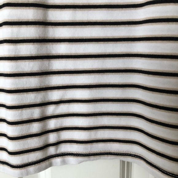 Chico’s Size 3 (Misses 16/18) White Striped Knit top - Picture 4 of 8
